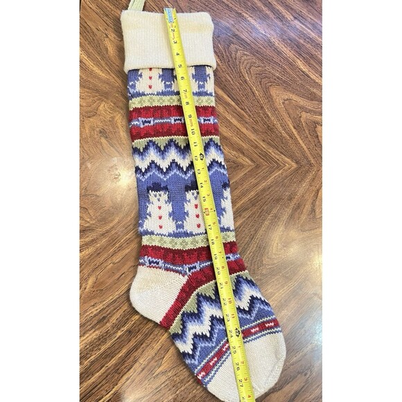 Pottery Barn Kids Classic Fair Isle Wool Knit Snowman Christmas XL Stocking 2008 - Picture 4 of 6